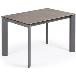 Kave Home - Axis uitschuifbare keramische tafel met antraciet stalen poten 160 (220) cm