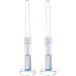 Toiletrolhouder - 2x - RVS - chroom - reserverolhouder - 60 cm - Toiletrolhouders
