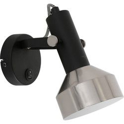 Mexlite - spot - Acier - zwart - metaal - opbouwspot - E27 - 3337ZW