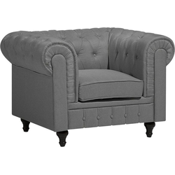 Beliani CHESTERFIELD - Fauteuil-Grijs-Polyester