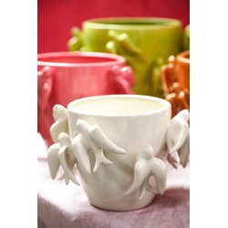 PTMD Bloempot Emmelyn - 26x26x18 cm - Keramiek - Wit