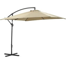 Corfu parasol - 250x250 cm - carbon black - taupe