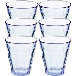 12x Drinkglazen/waterglazen blauw Prisme 275 ml - Drinkglazen