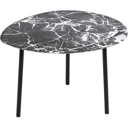 Side Table Ovoid Marble Look Large