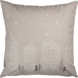 Clayre & Eef Kussenhoes 45x45 cm Beige Polyester Winter