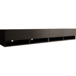 Meubella - TV-Meubel Asino - Zwart Visgraat  - 200 cm