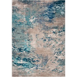 Safavieh Modern Chic Indoor Geweven Vloerkleed, Madison Collectie, MAD440, in Blauw & Grijs, 160 X 229 cm