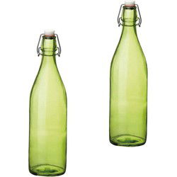 Set van 2 groene weckflessen met beugeldop - Waterflessen