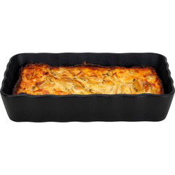 Ovenschaal - zwart - 1,5 L - 21 x 14 cm - aardewerk - serveerschalen - Ovenschalen