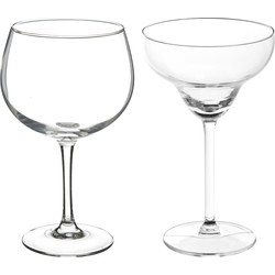 Cocktailglazen set - gin/margarita glazen - 11x stuks - Drinkglazen