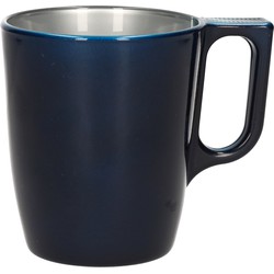 Koffie kopjes/bekers donkerblauw 250 ml - Bekers