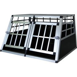 4animalz® Autobench voor Hond – Medium – 89x69x50 cm – Aluminium – 2 Deuren