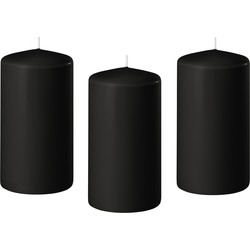 12x Kaarsen zwart 6 x 8 cm 27 branduren sfeerkaarsen - Stompkaarsen