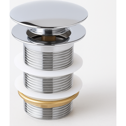 Badplaats Afvoerplug Chroom - Pop up Plug voor Wastafel zonder Overloop