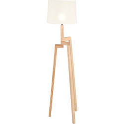 Mexlite - vloerlamp - Sabi - hout - hout linnen - Ø 52cm - E27 - 7661BE