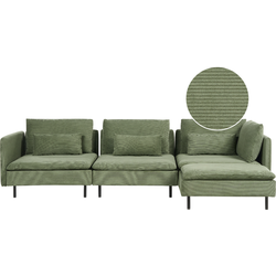 Beliani EGERIS - Modulaire Sofa-Groen-Corduroy