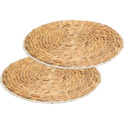 Set van 4x stuks placemats zeegras naturel 35 cm - Placemats