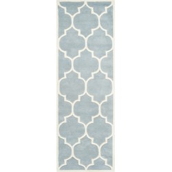 Safavieh Contemporary Indoor Hand Tufted Area Rug, Chatham Collection, CHT733, in Blue & Ivory, 69 X 213 cm
