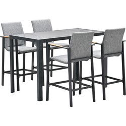 Ottawa barset - carbon black - grijs Texfiber - light teak look