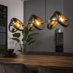 Hanglamp industrieel Otan 6-lichts rond metaal