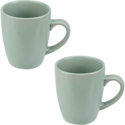 Cosy & Trendy koffiemok / drinkbeker Amalia - 12x - groen - 360 ml - Koffie- en theeglazen