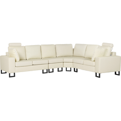Beliani STOCKHOLM - Hoekbank-Beige-Leer