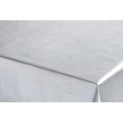 Luxe kerst tafelzeil/tafelkleed zilveren metallic look 140 x 220 cm - Tafellakens