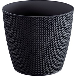 Prosperplast Plantenpot - antraciet - kunststof - D19 x H17 cm - Plantenpotten