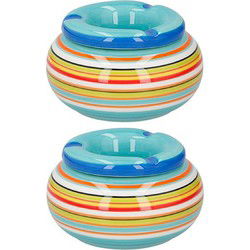 G.Wurm Storm asbak Casablanca - 2x - Keramiek - Blauw - 11 x 6 cm - Asbakken