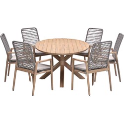 Garden Impressions Luando tuinset 7-delig - Tamako tuintafel ovaal 220x115 cm