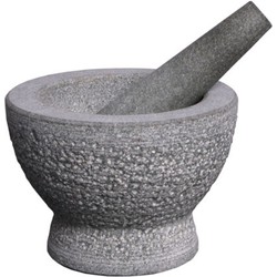 Svenska Living Vijzel met stamper - graniet - D16 cm - Vijzel en mortier