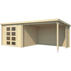 Blokhut met overkapping Manuel 600x275