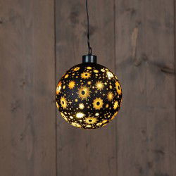 B.O.T. Ball Glass Black Star 10 cm Led Warm White