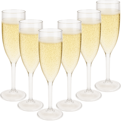 OTIX Kunststof Champagneglazen - 6 Stuks - Elegante - Champagne - Flute - Strand - Camping Servies - 165ML - Glazen - OCEANI