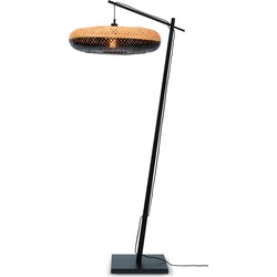 Vloerlamp Palawan - Zwart/Naturel - Ø77cm