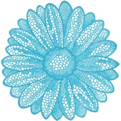 Unique Living - Placemat Flower 38cm Ø Light Blue