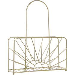 Items Lectuurbak Magazines - goud - metaal - 32 x 11 x 41 cm - Opbergmanden