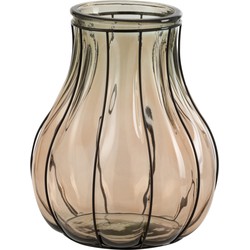 J-line - Vaas Fusion Glas/metaal Taupe Small - 24x24x30cm