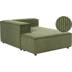 Beliani APRICA - Chaise longue-Groen-Corduroy