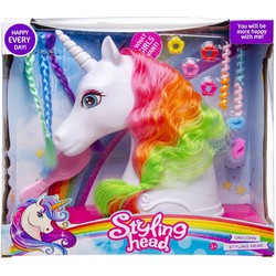 Decopatent® Speelgoed Unicorn Kaphoofd - Sminkpop voor Kinderen - Pop - Eenhoorn - Schminkpop voor Meisjes - Opmaakpop / Kapkop met haar accessoires