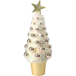 Bellatio decorations Kunstkerstboom - mini - goud - 29 cm - Kunstkerstboom