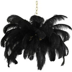 Light & Living - hanglamp - Feather - zwart - metaal - design lamp - E14 - 2945612