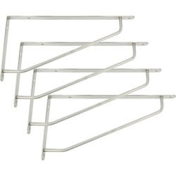 AMIG Plankdrager/steun/muurbeugel - 4x - rvs metaal - zilver - H60 x B120 mm - Tot 75 kg - Plankdragers