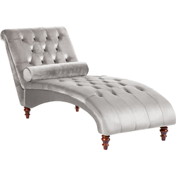 MURET - Chaise longue - Grijs - Symmetrisch - Fluweel