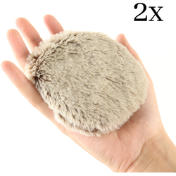 MARBEAUX Handwarmers Magnetron - 2 stuks - Herbruikbaar - Pittenzak - Bruin - Faux - Fur