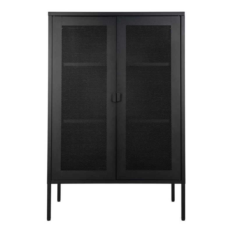 Melbourne Display Cabinet - Display cabinet in black with mesh door - 