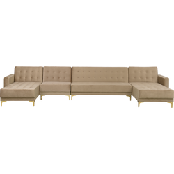 Beliani ABERDEEN - Modulaire Sofa-Beige-Fluweel