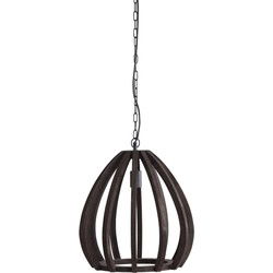 Light & Living - hanglamp - Barsia - bruin - hout - E27 - 2975290
