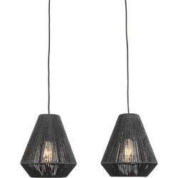 LABEL51 Hanglamp Ibiza - Zwart - Jute - 2-Lichts