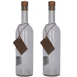 12x stuks glazen flessen met kurk 750 ml - Karaffen